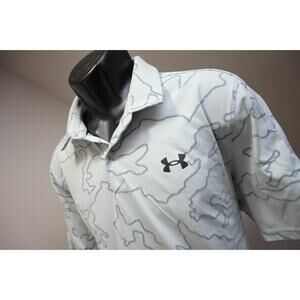 Under Armour Golf Polo HeatGear Loose Camo Athletic Shirt Mens Size XL